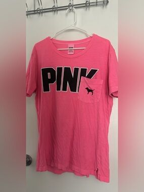 PINK Logo Pocket Tee - Bright Pink